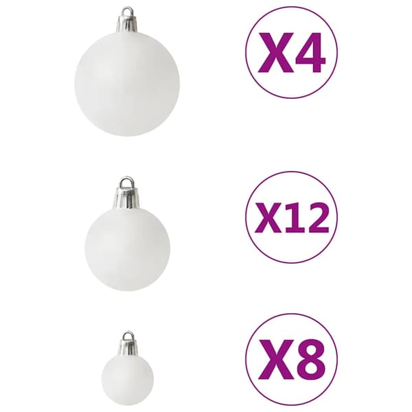 vidaXL Julgranskulor 100 delar vit Vit