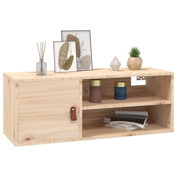 vidaXL Väggskåp 2 st 80x30x30 cm massiv furu Brun