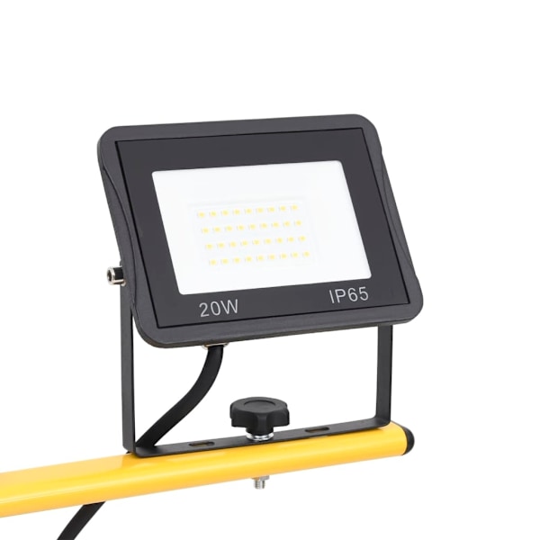 vidaXL Strålkastare med stativ 2x20 W LED varmvit Svart
