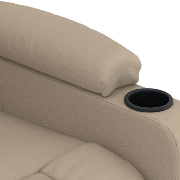 vidaXL Elektrisk reclinerfåtölj cappuccino konstläder Brun