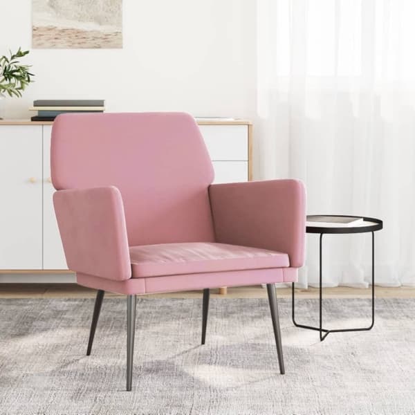 vidaXL Fåtölj rosa 62x79x79 cm sammet Rosa