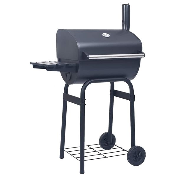 vidaXL Kolgrill/rökargrill med nedre hylla svart Svart