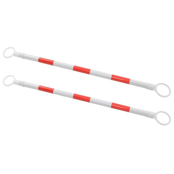vidaXL Utdragbara konstänger 2 st plast 130-215 cm Vit