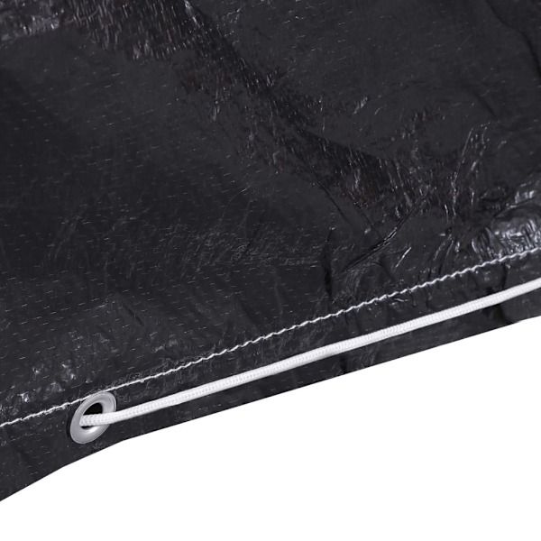 vidaXL Överdrag för trädgårdsmöbler 7 öljetter 143x225x90 cm Svart
