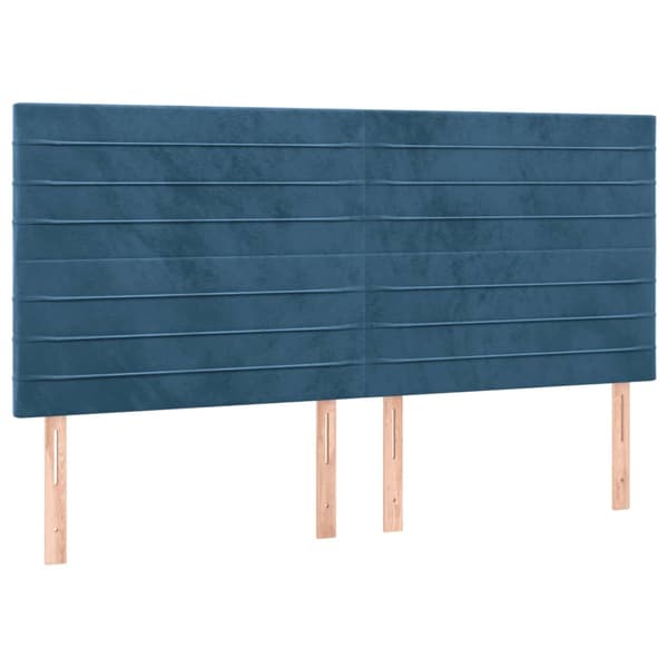vidaXL Ramsäng med madrass mörkblå 200x200 cm sammet Blå