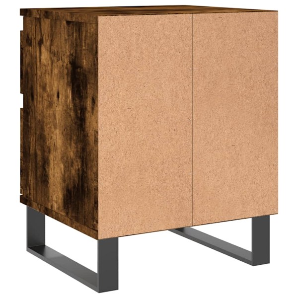 vidaXL Sängbord rökfärgad ek 40x35x50 cm konstruerat trä Brun