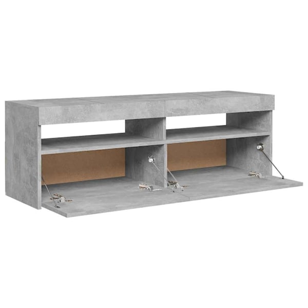 vidaXL TV-bänk med LED-belysning betonggrå 120x35x40 cm grå