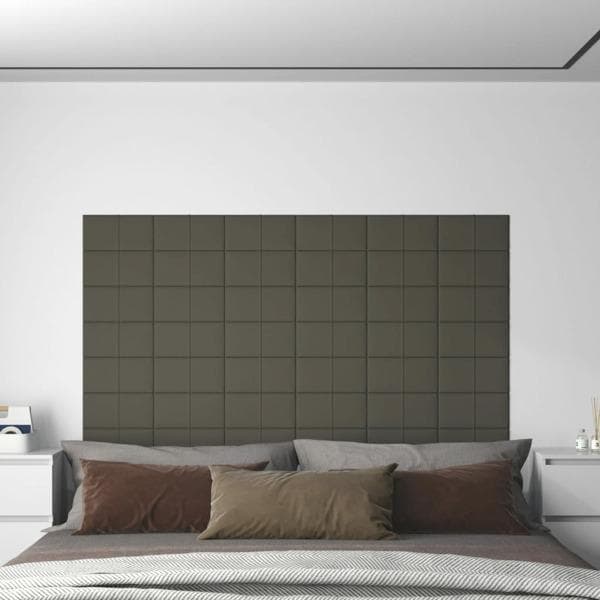 vidaXL Väggpaneler 12 st mörkgrå 30x15 cm sammet 0,54 m² Grå