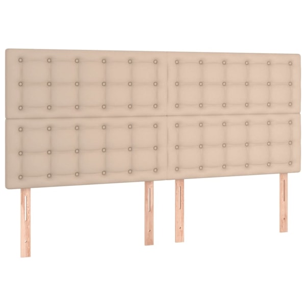 vidaXL Sängram med huvudgavel cappuccino 160x200 cm konstläder Brun