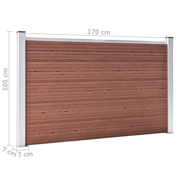 vidaXL Staketpanel WPC 526x106 cm brun Brun