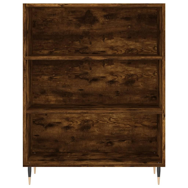 vidaXL Högskåp rökfärgad ek 69,5x34x180 cm konstruerat trä Brun