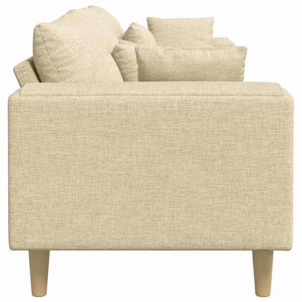 vidaXL Soffa Kräm 250 x 77 x 76 cm tyg Grädde