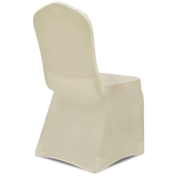 vidaXL Stolsöverdrag stretch gräddvit 30 st Creme