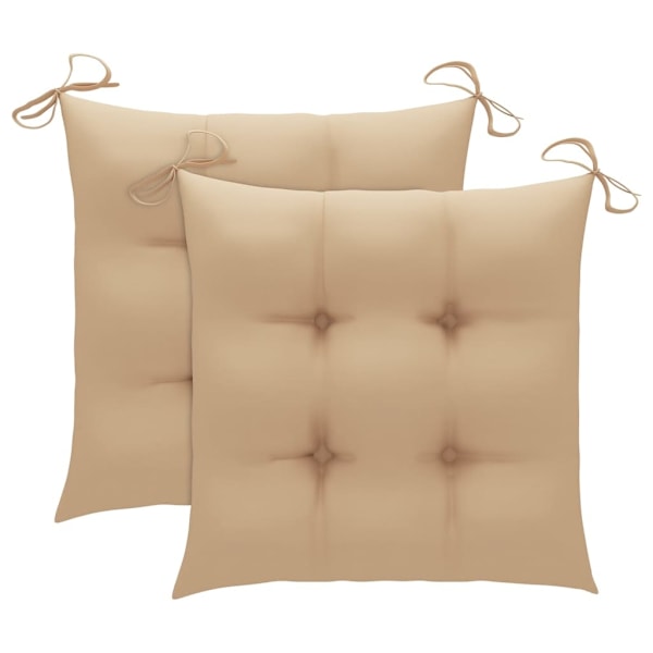 vidaXL Trädgårdsstolar med bord och dynor massivt akaciaträ Beige