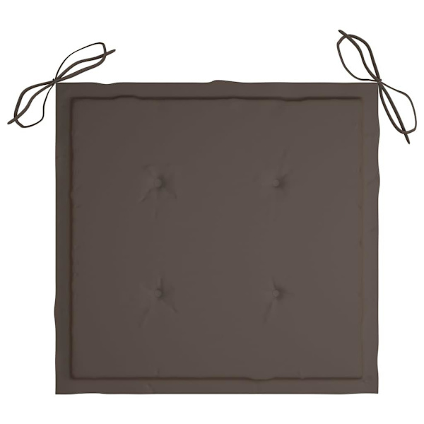 vidaXL Matstolar 8 st med taupe dynor massiv teak Taupe