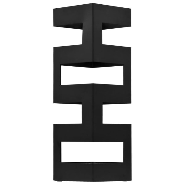 vidaXL Paraplyställ tetris stål svart Svart