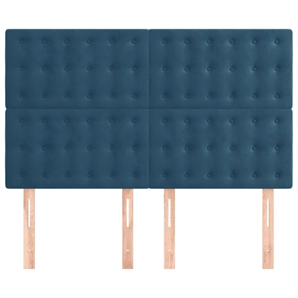 vidaXL Huvudgavlar 4 st mörkblå 72x5x78/88 cm sammet Blå
