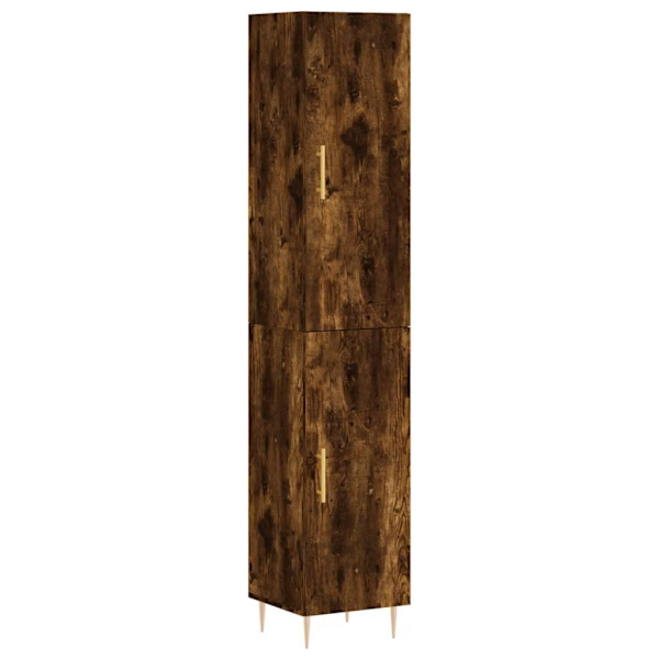 vidaXL Högskåp rökfärgad ek 34,5x34x180 cm konstruerat trä Brun