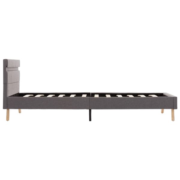 vidaXL Sängram med LED ljusgrå tyg 100x200 cm grå