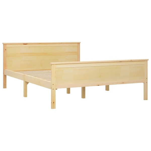 vidaXL Sängram massiv furu 160x200 cm Brun