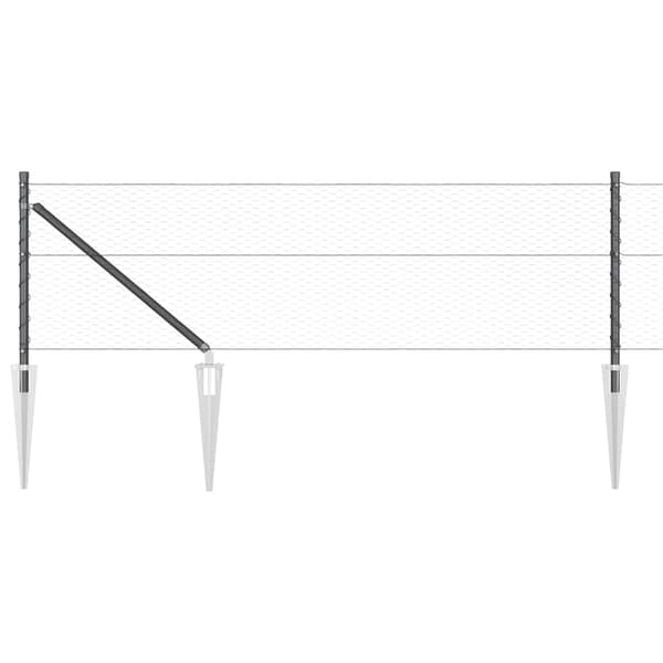 vidaXL Utomhus hexagonal stängsel med stolpe 50 x 0,6 m Grå Mesh Grå