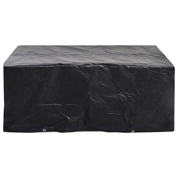 vidaXL Överdrag för trädgårdsmöbler 2 st 8 öljetter 242x162x100 cm Svart
