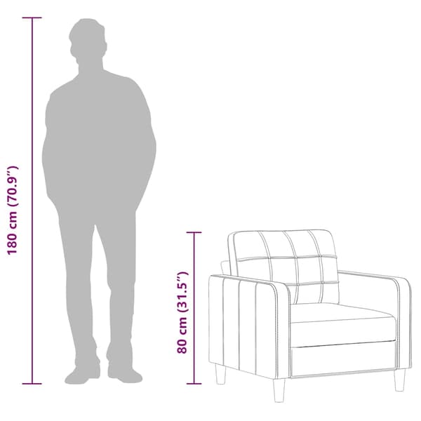 vidaXL Fåtölj gräddvit 60 cm tyg Kräm