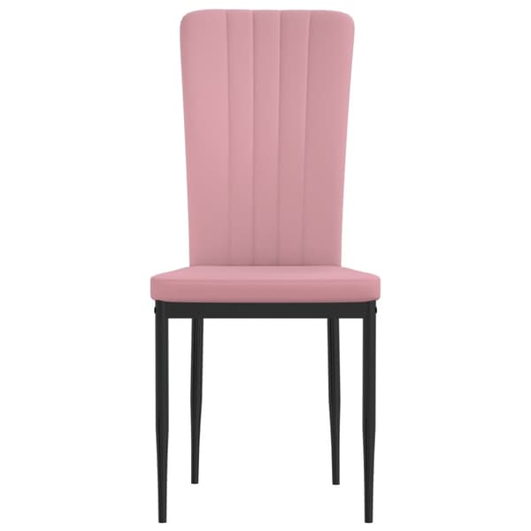 vidaXL Matstolar 4 st rosa sammet Rosa