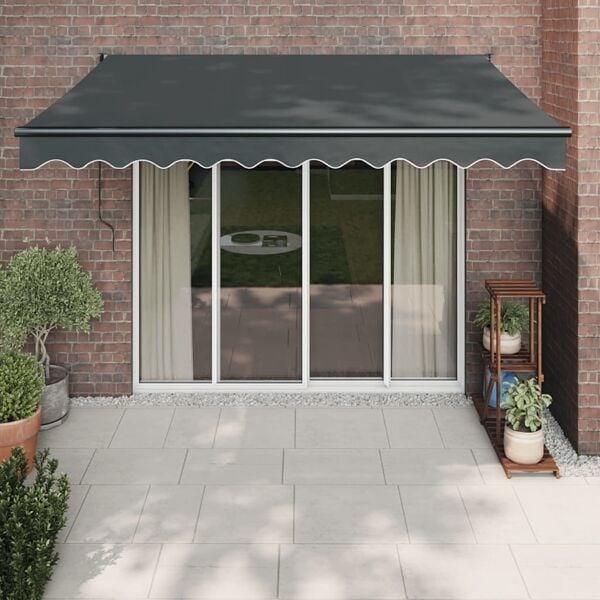 vidaXL Markis infällbar antracit 3,5x2,5 m tyg&aluminium Antracit
