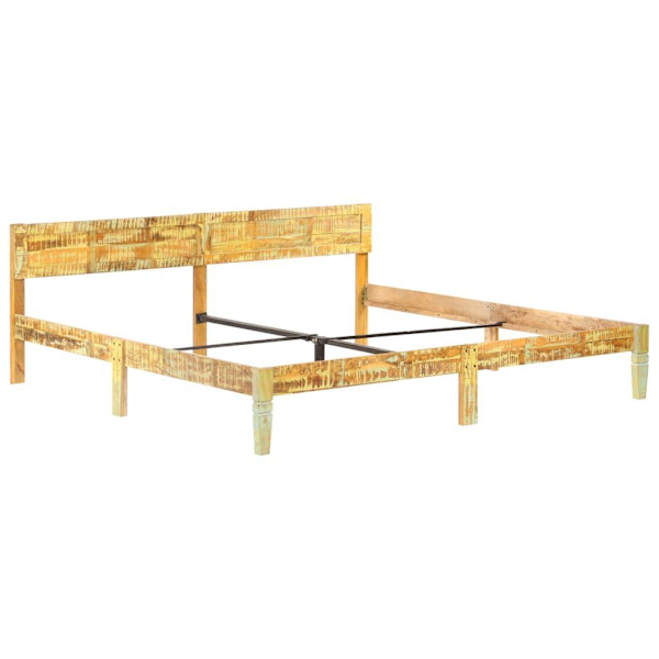 vidaXL Sängram massivt återvunnet trä 200x200 cm Brun