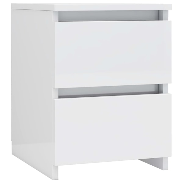 vidaXL Sängbord 2 st vit högglans 30x30x40 cm konstruerat trä Vit