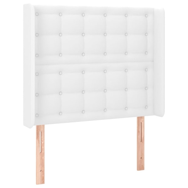 vidaXL Sänggavel med kanter vit 83x16x118/128 cm konstläder Vit