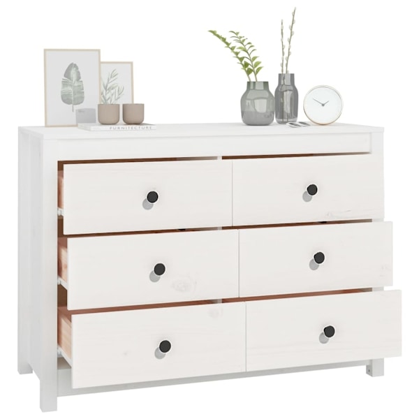 vidaXL Sidoskåp vit 100x40x72 cm massiv furu Vit