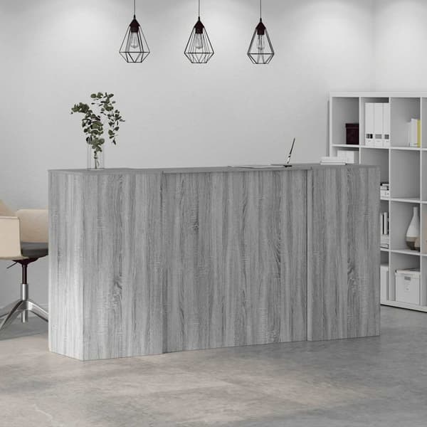 vidaXL Receptionsdisk grå sonoma 200x50x103,5 cm konstruerat trä Grå