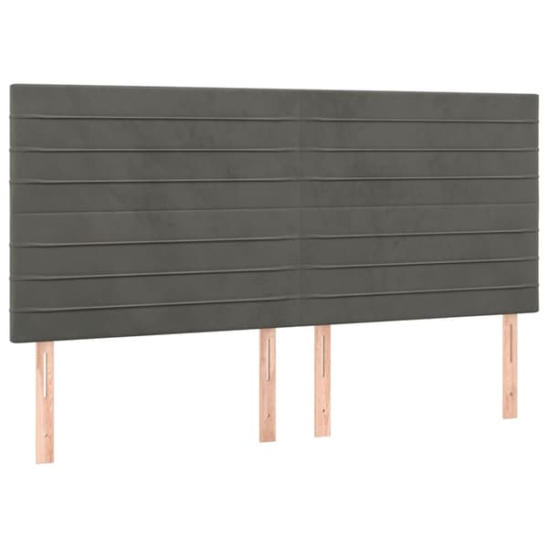 vidaXL Ramsäng med madrass mörkgrå 200x200 cm sammet Grå