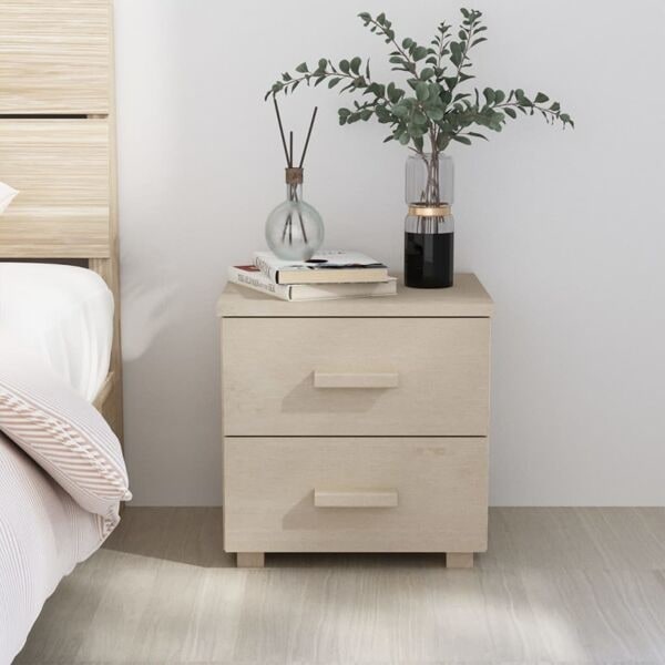 vidaXL Sängbord HAMAR honungsbrun 40x35x44,5cm massiv furu Brun