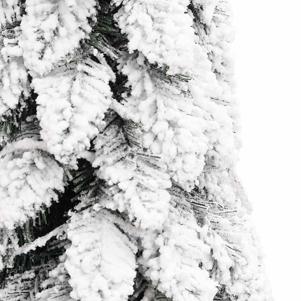 vidaXL Belyst plastgran med 100 LEDs och snö 180 cm Vit