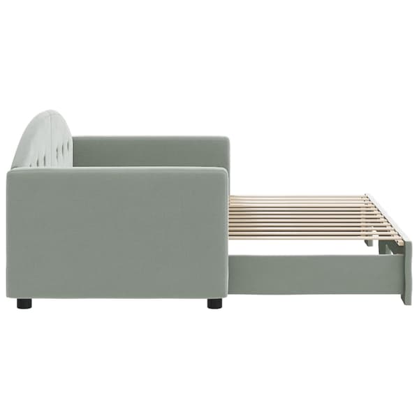 vidaXL Dagbädd utdragbar ljusgrå 80x200 cm sammet Grå