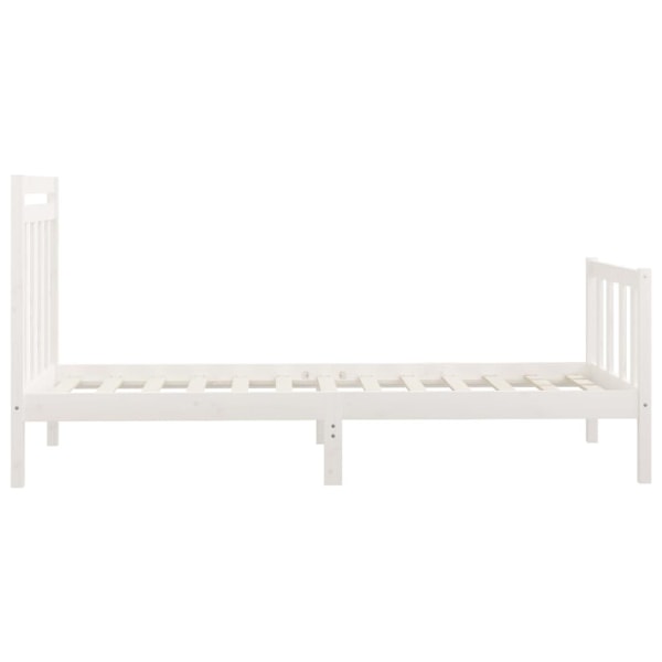 vidaXL Sängram vit massiv furu 100x200 cm Vit