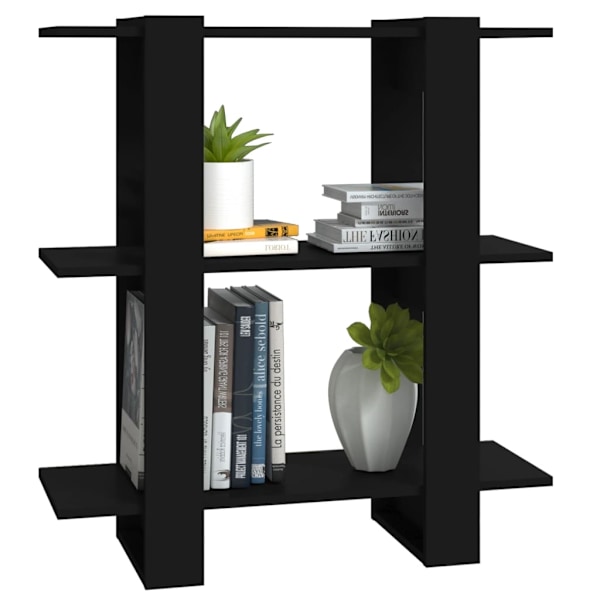 vidaXL Bokhylla/Rumsavdelare svart 80x30x87 cm Svart