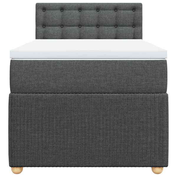 vidaXL Ramsäng med madrass mörkgrå 100x200 cm tyg Grå
