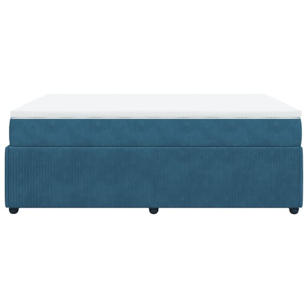 vidaXL Ramsäng med madrass mörkblå 160x200 cm sammet Blå