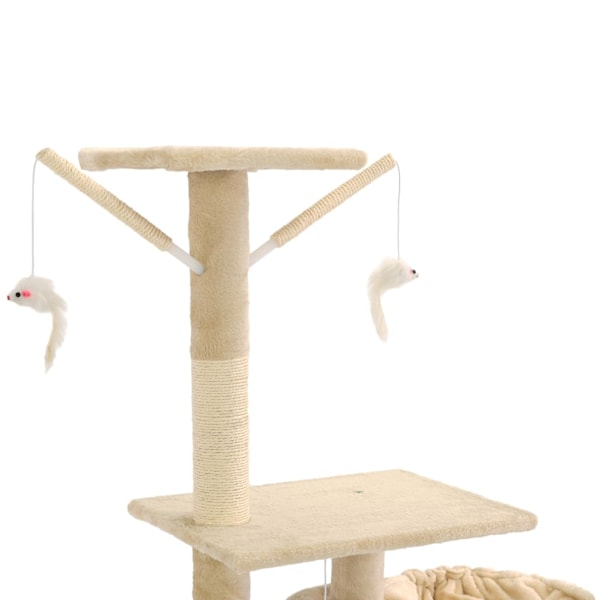 vidaXL Katt Klösträd med klöspelare i sisal 230-250 cm beige Beige