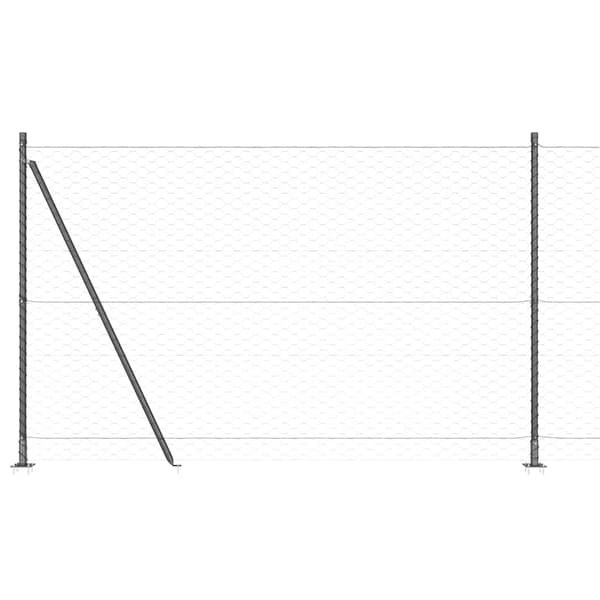vidaXL Hexagonal stängsel med betongfundament 100 x 1,5 m Grå Mesh Grå