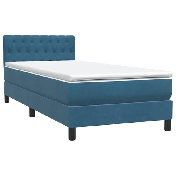 vidaXL Ramsäng med madrass mörkblå 80x210 cm sammet Blå