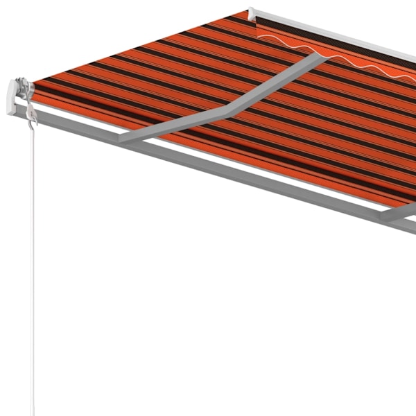 vidaXL Markis med stolpar automatiskt infällbar 3x2,5 m orange/brun Orange