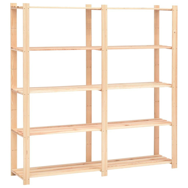 vidaXL Förvaringshylla 5 hyllor 2 st 170x38x170 cm massiv furu 500 kg Beige