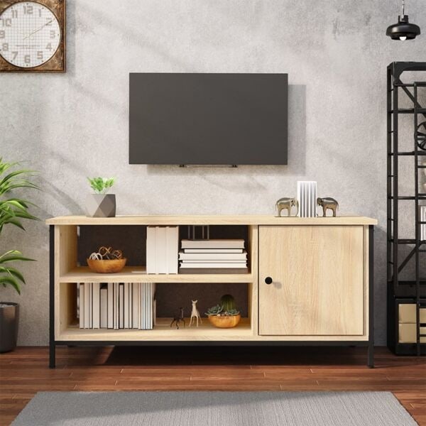 vidaXL Tv-bänk sonoma-ek 100x40x45 cm konstruerat trä Brun