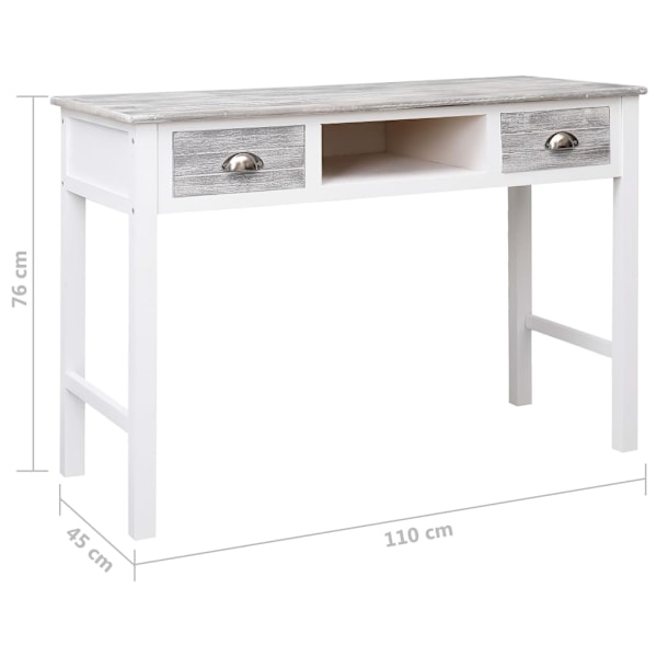 vidaXL Skrivbord grå 110x45x76 cm trä grå