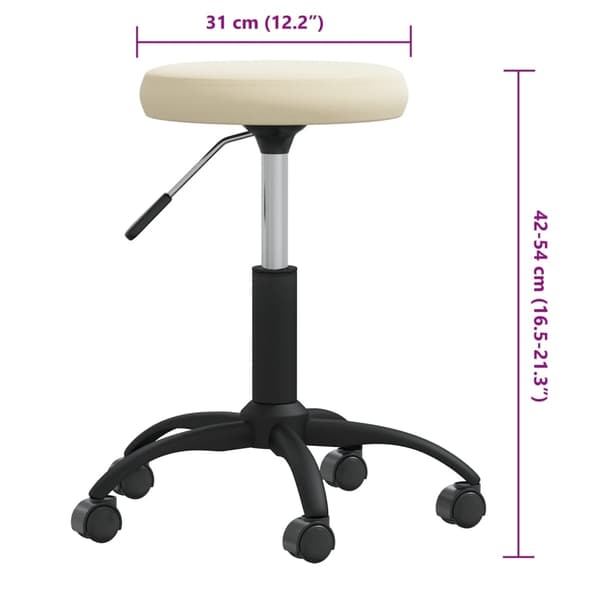 vidaXL Massagepall gräddvit sammet Creme